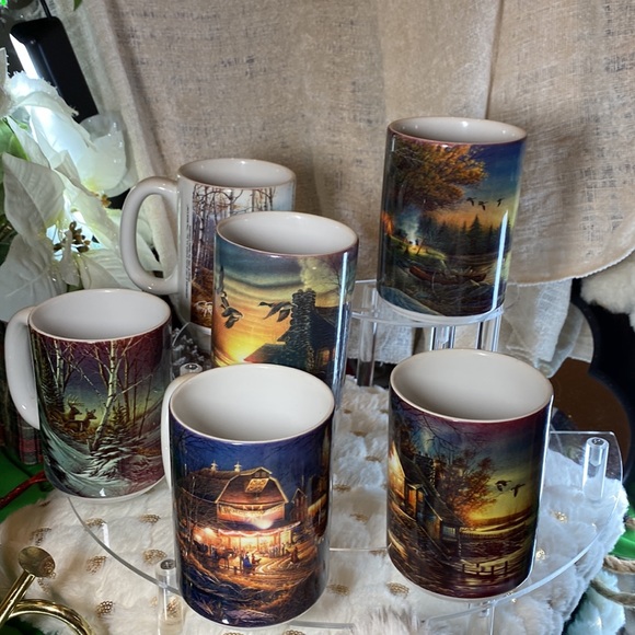 Terry Redlin Mug Set (6) The Hadley Collection, ALL FLAWLESS! 80s-90’s VINTAGE🎄 - Picture 3 of 14